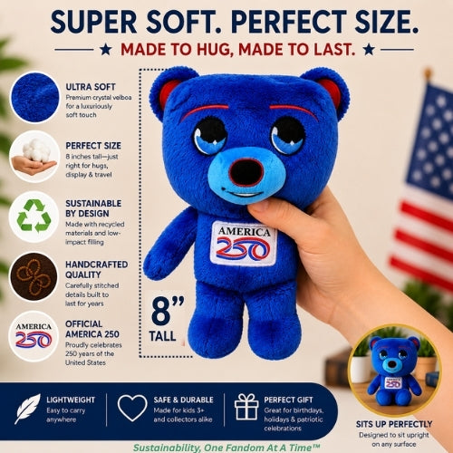 America 250 Midori Chibi Patriotic Bear 8" Plushie