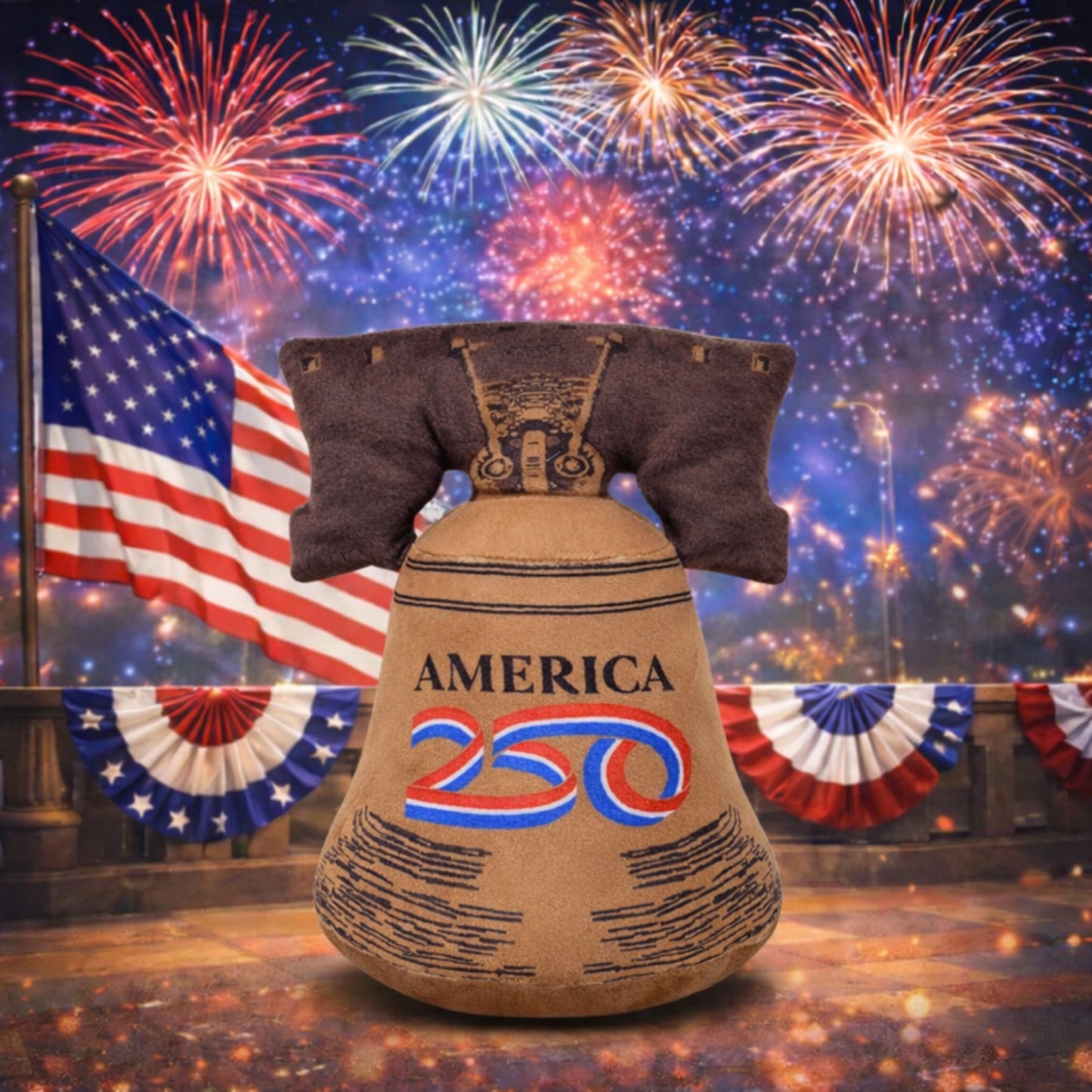 Grovii x America 250 – Midori Chibi Liberty Bell Plushie (8”) | Super Soft & Sustainable