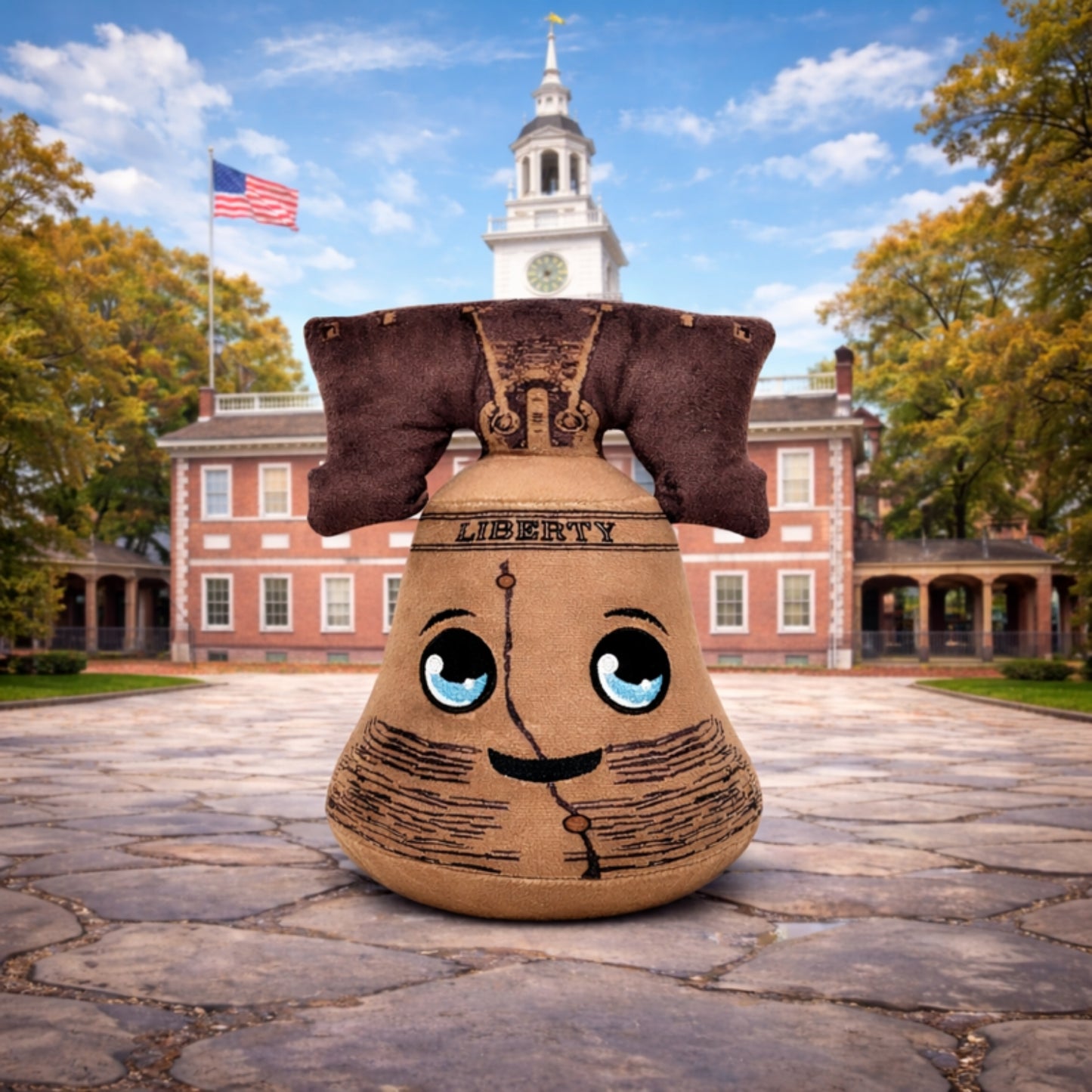 Grovii x America 250 – Midori Chibi Liberty Bell Plushie (8”) | Super Soft & Sustainable