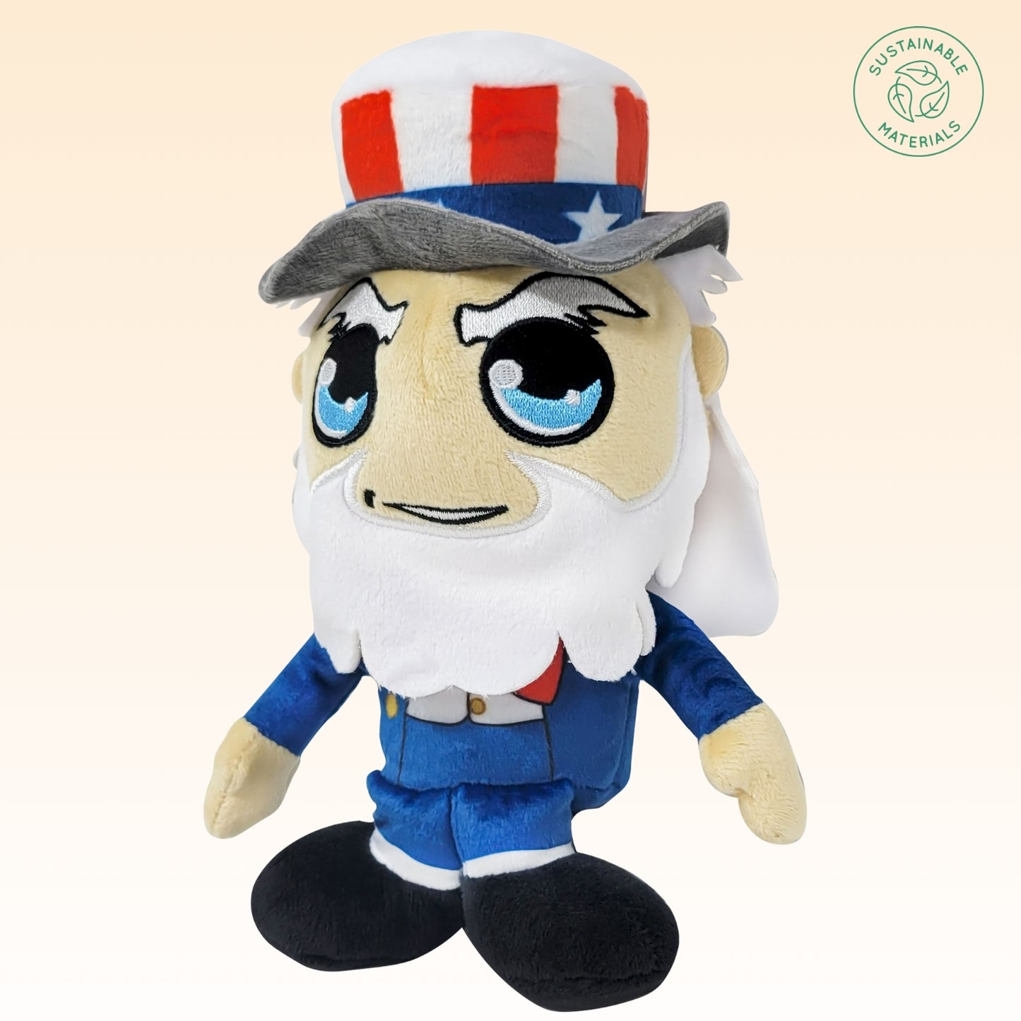 Grovii x America 250 – Midori Chibi Uncle Sam Plushie (8”) | Super Soft & Sustainable