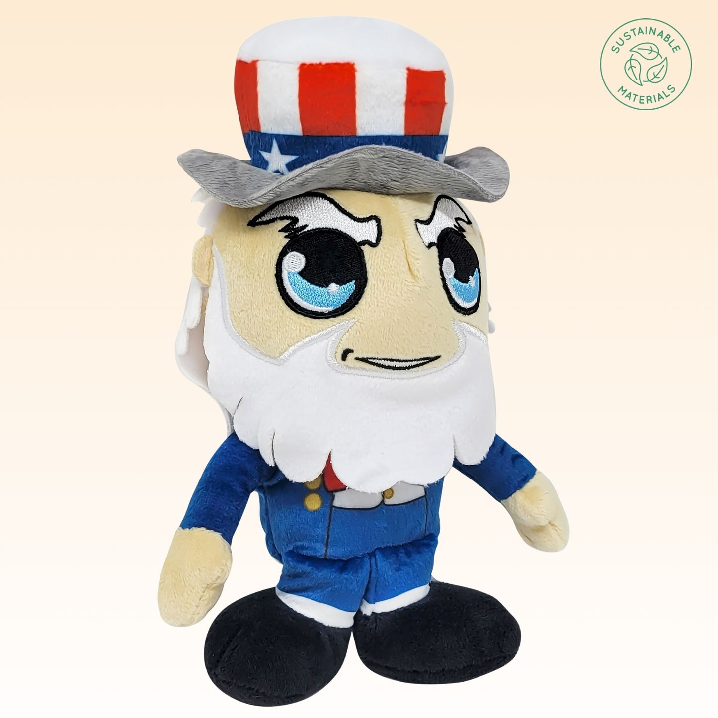 Grovii x America 250 – Midori Chibi Uncle Sam Plushie (8”) | Super Soft & Sustainable